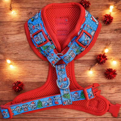 DOG HARNESS | Christmas Koalas | Neck Adjustable Dog Harness