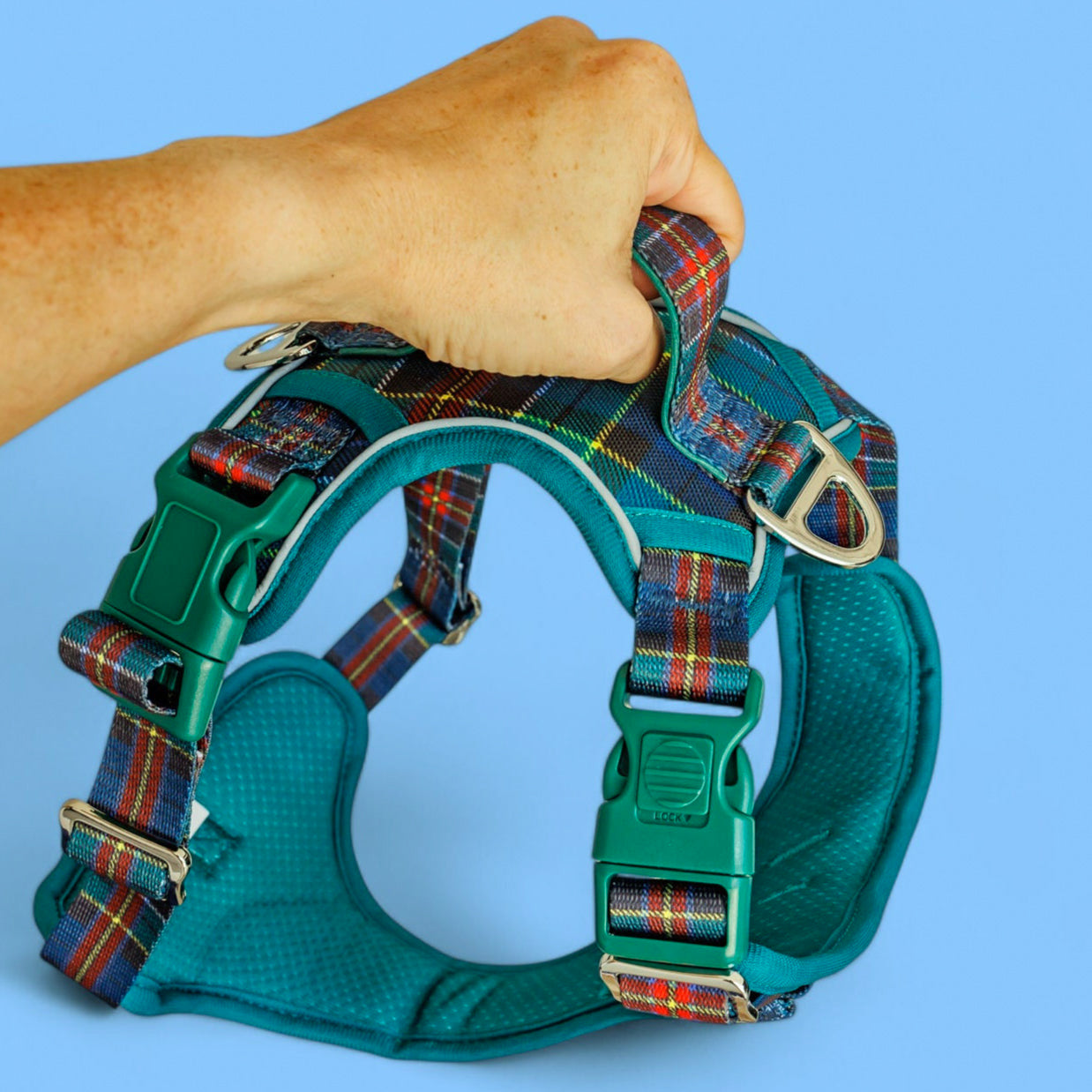 No Pull Dog Harness | Step in | Reflective | Heavy Duty | Easy Reach Handle | The Hamish: Scottish Tartan