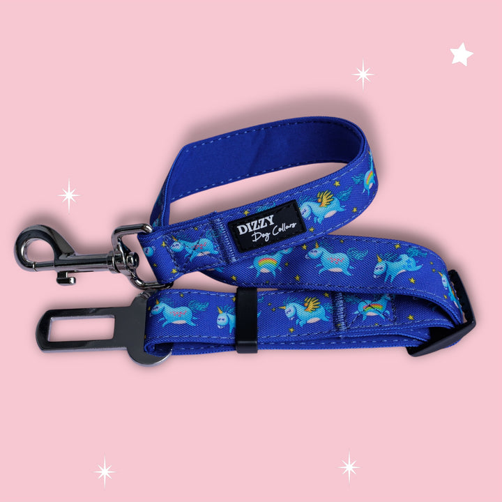 Dog Car Seatbelt | Stardust: Navy Unicorns  | Dog Car Restraint Tether