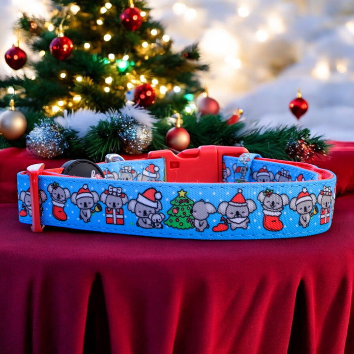 Christmas Koalas Dog Collar | Canvas & Neoprene Dog Collar