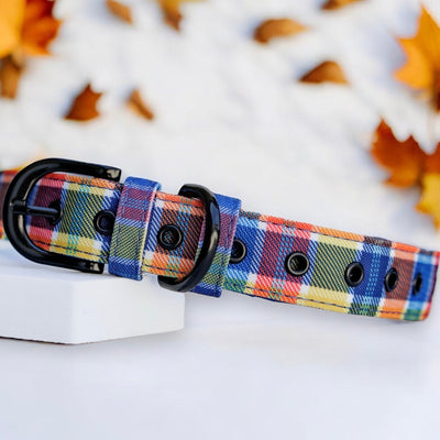 Country Plaid Belt Buckle Dog Collar | Canvas & Neoprene