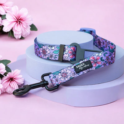 Dog Car Seatbelt | Dog Car Restraint Tether | Lilac Floral