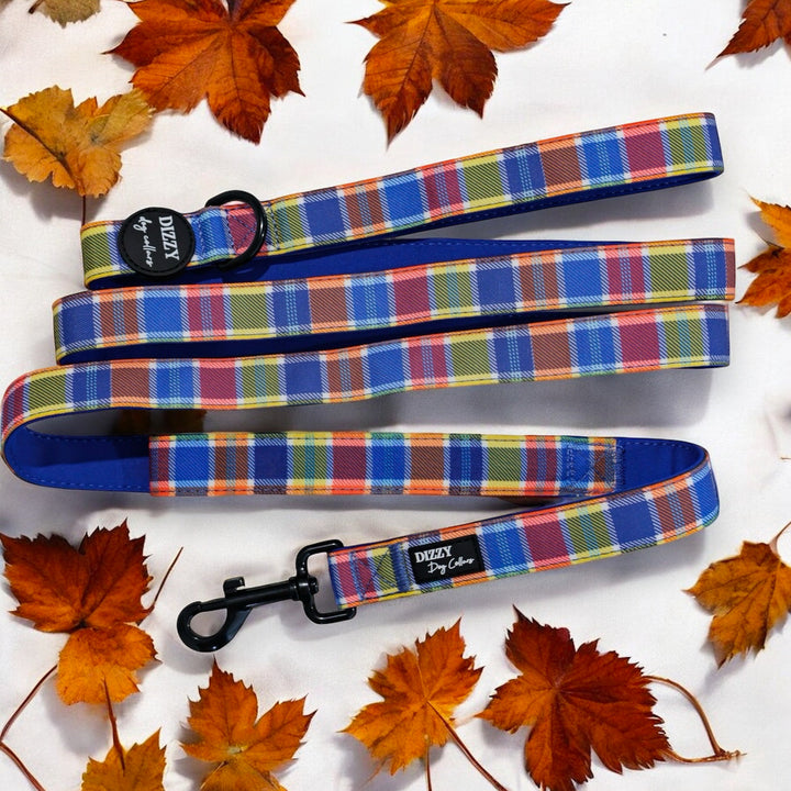 Country Plaid LONG LEAD | Canvas & Neoprene | Premium Quality Fully Padded Leash