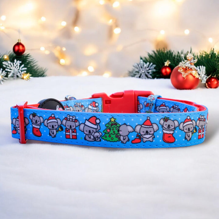 Christmas Koalas Dog Collar | Canvas & Neoprene Dog Collar