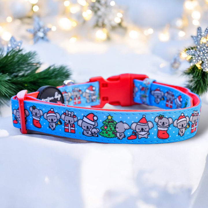 Christmas Koalas Dog Collar | Canvas & Neoprene Dog Collar