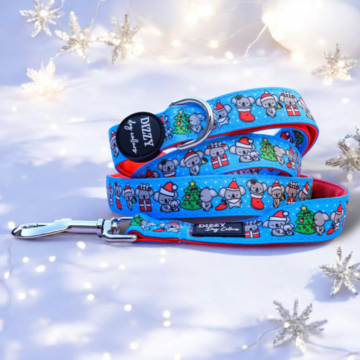 Christmas Koalas Dog Leash | Canvas & Neoprene | Premium Quality Fully Padded Leash