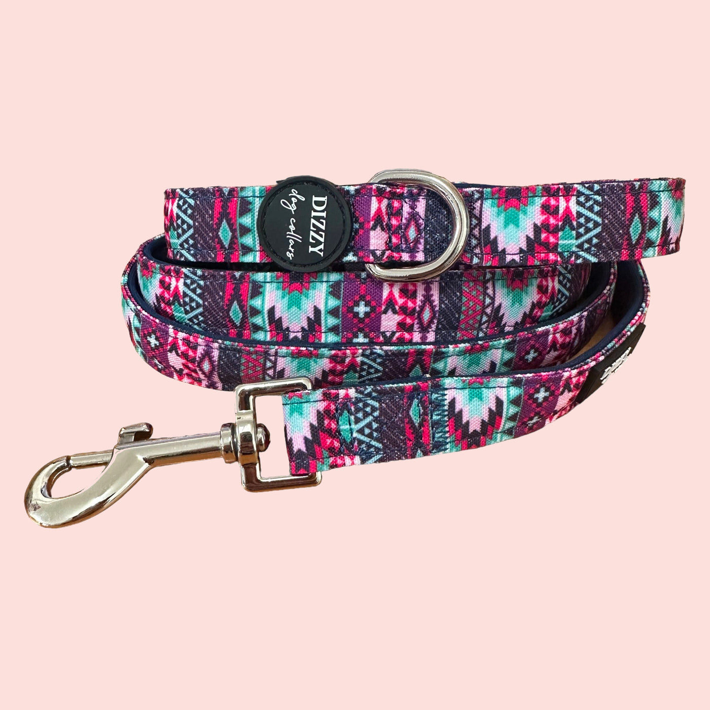 Purple Aztec Dog Leash (2cm wide)