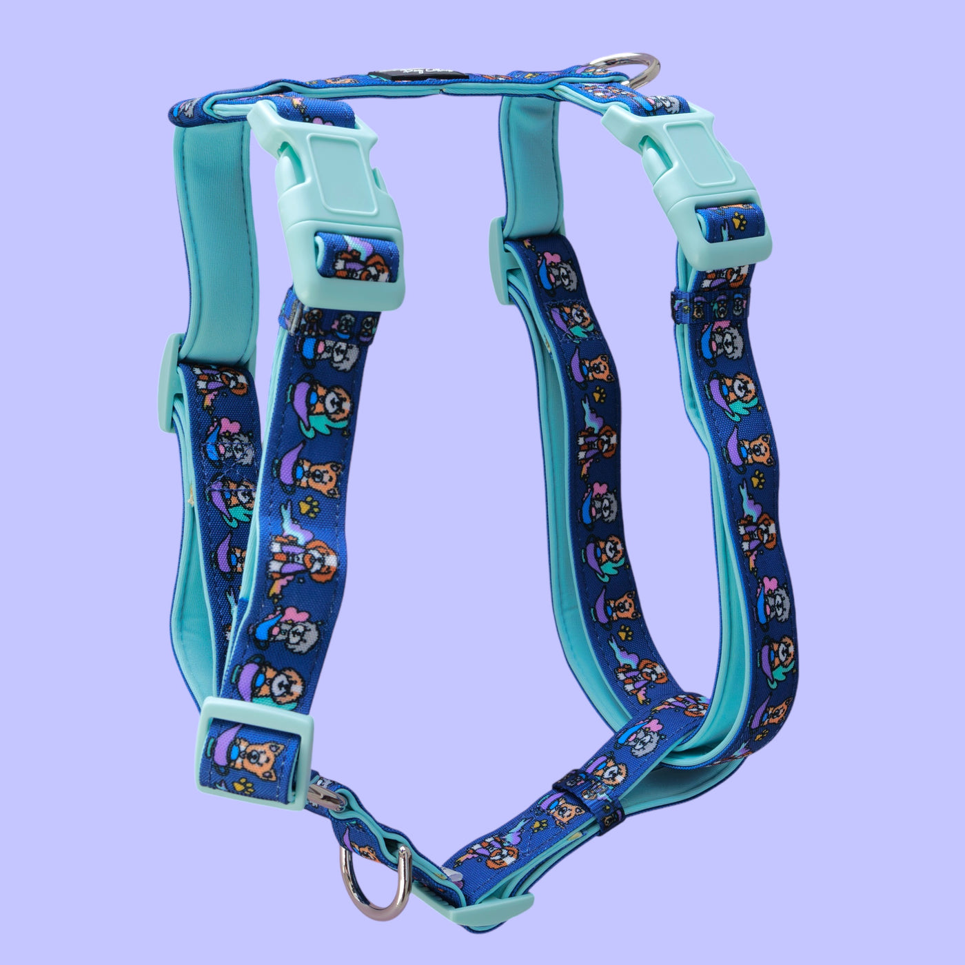 Step in H-Harness with front & back attachment |  Wish Upon A Genie | Fully Padded Canvas & Neoprene Harness