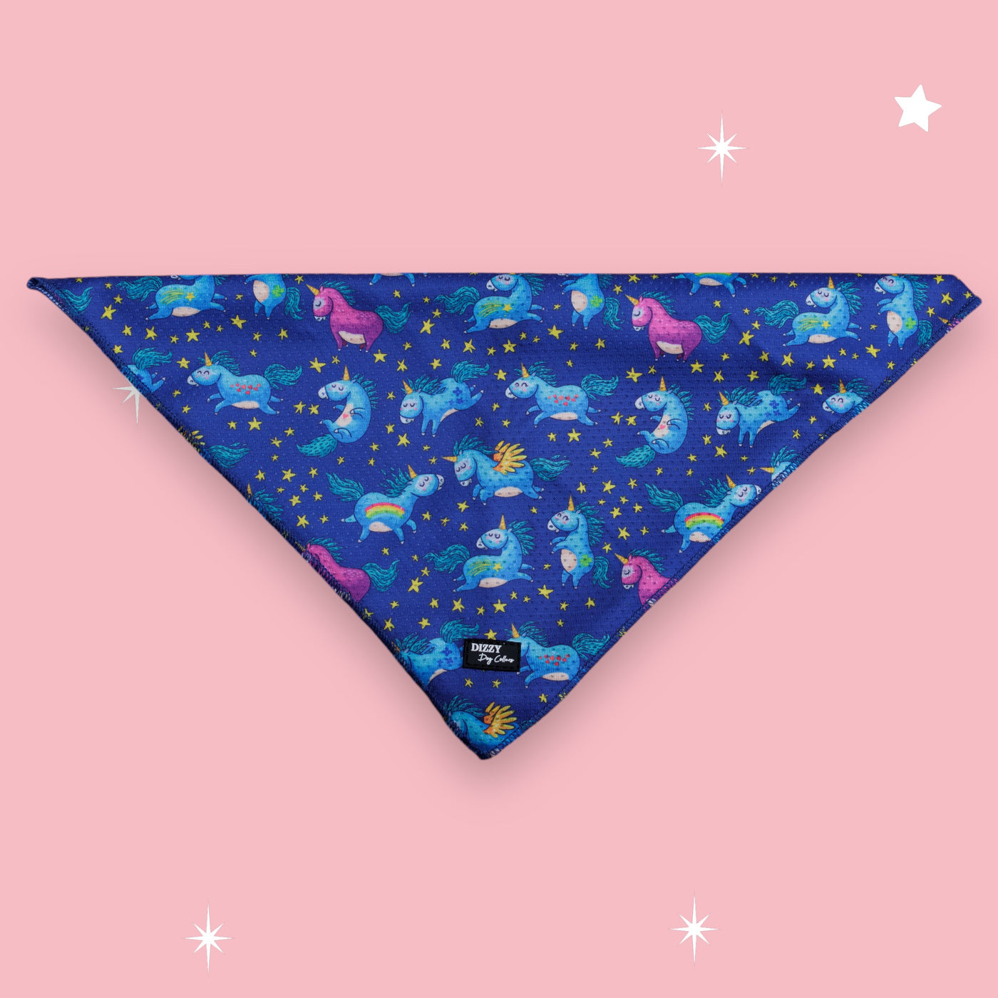 Bandana | Stardust: Navy Unicorns | Tie Up Dog Bandana