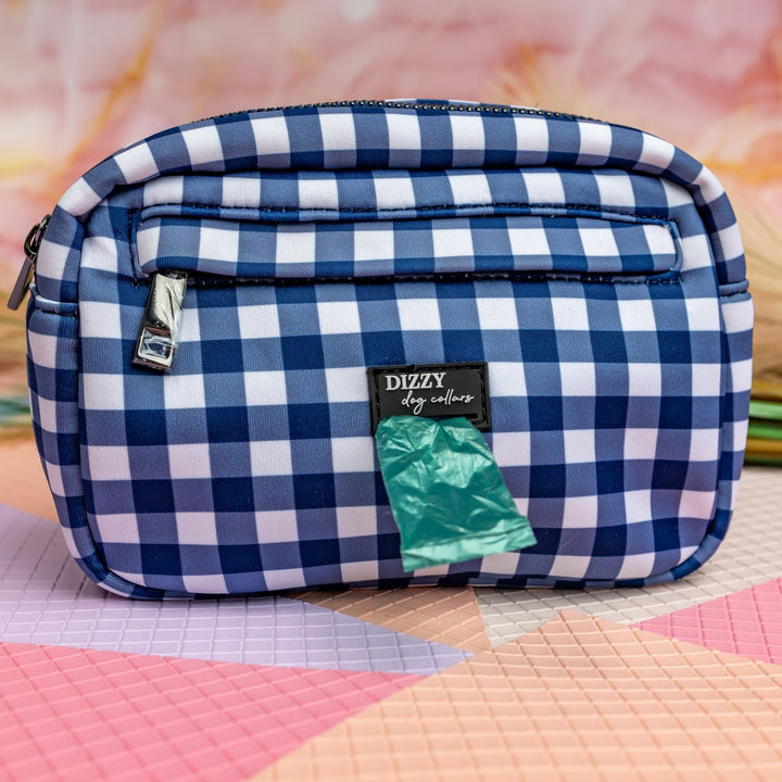 Adventure Pouch | Navy Gingham-Adventure Pouch-Dizzy Dog Collars