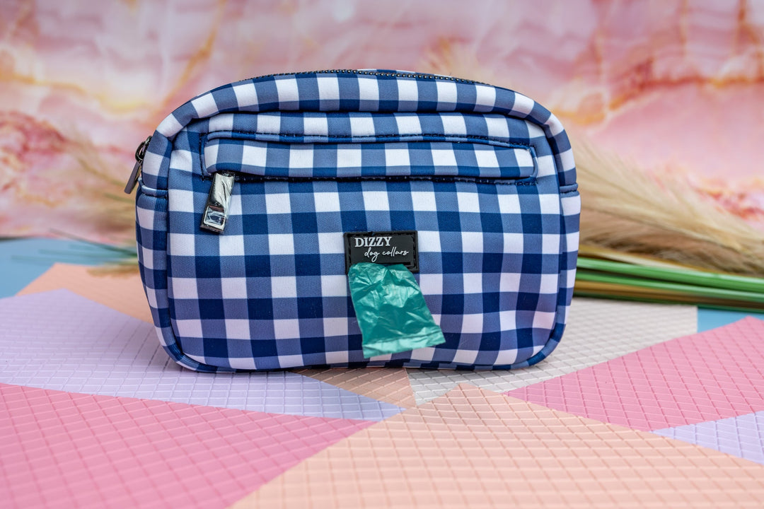 Adventure Pouch | Navy Gingham-Dizzy Dog Collars