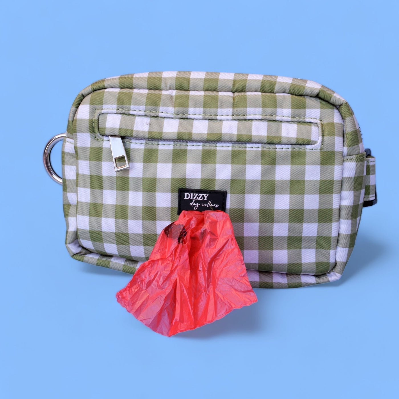 Adventure Pouch | Olive Gingham | Bum Bag-Adventure Pouch-Dizzy Dog Collars