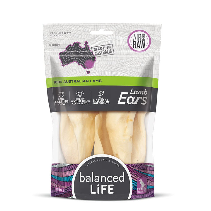 Balanced Life Australian Natural Grain Free Lamb Ears Dog Treat - 3 pieces-Treats-Dizzy Dog Collars