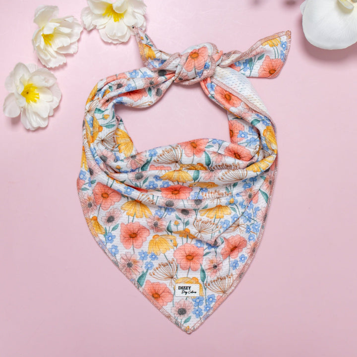 Bandana | Tie Up Dog Bandana | Peachy Posies-Bandana-Dizzy Dog Collars