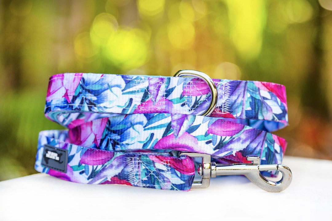 Rose Blossoms Dog Lead (Premade)-Dizzy Dog Collars