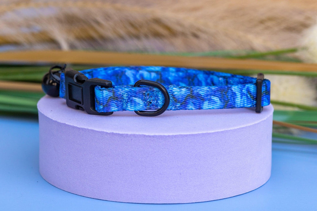 Blue Marble Cat Collar | Toy Breed Dog Collar | Puppy Collar-Dizzy Dog Collars