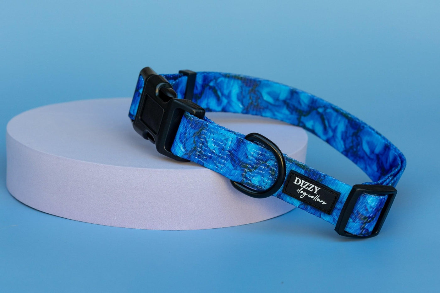 Blue Marble Dog Collar - Value Range Dog Collar-Dog Collar-Dizzy Dog Collars