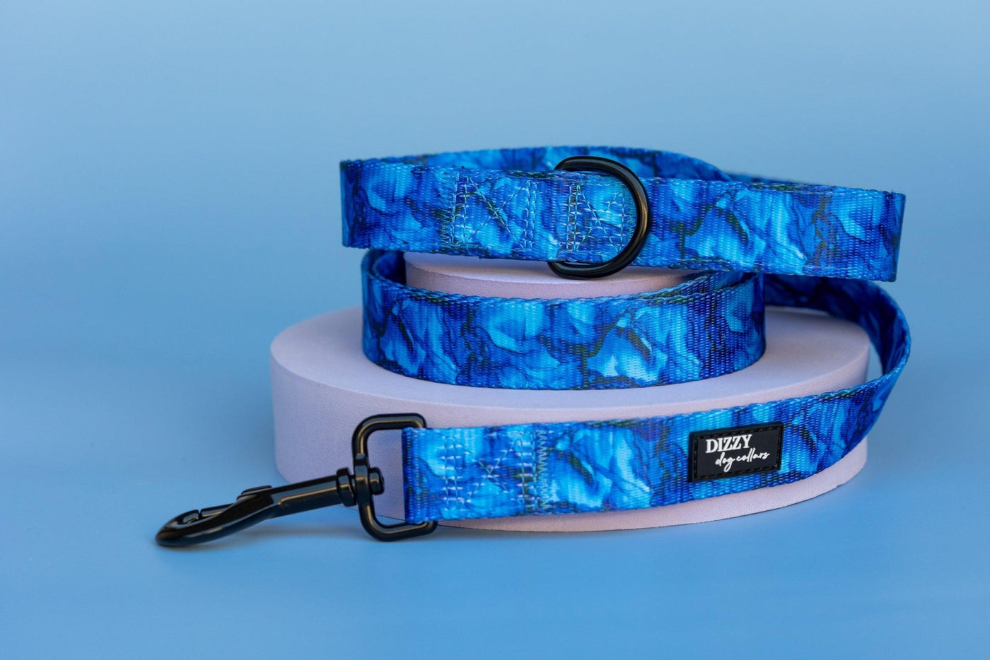 Blue Marble Dog Leash | Dog Lead-Dizzy Dog Collars