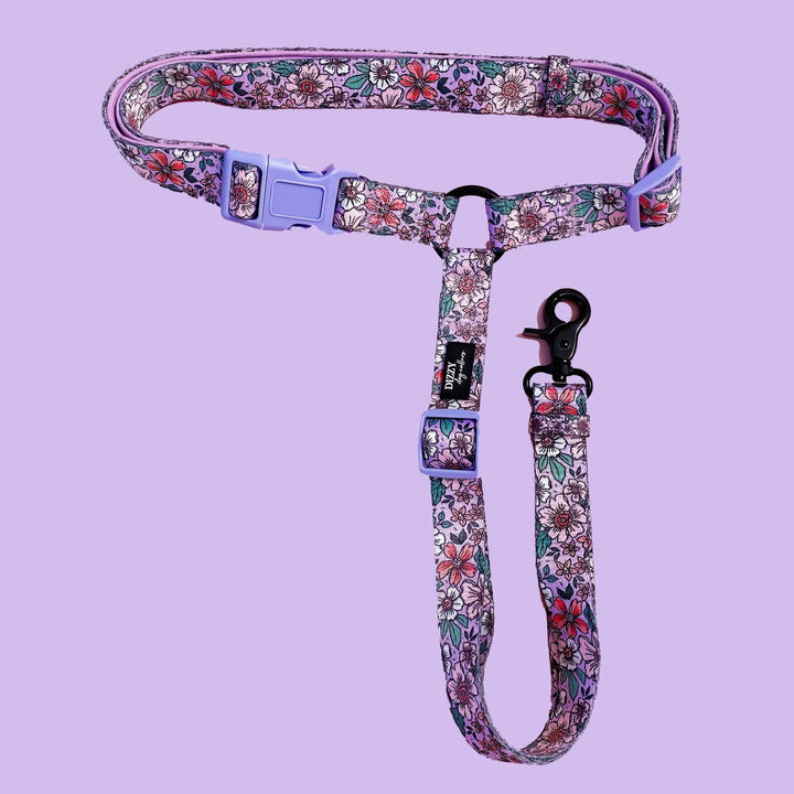 Car Headrest Restraint  | Lilac Floral | Dog Car Restraint Tether