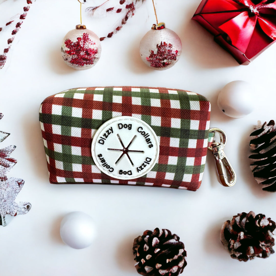 Christmas Gingham | Waste Bag Holder-Waste Bag-Dizzy Dog Collars