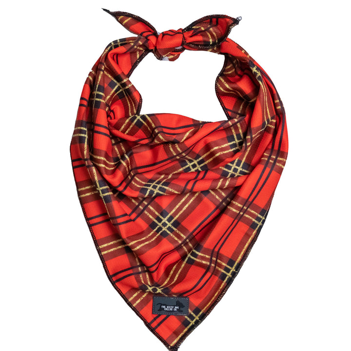 Christmas Plaid Bandana - Tie Up Dog Bandana-Dizzy Dog Collars