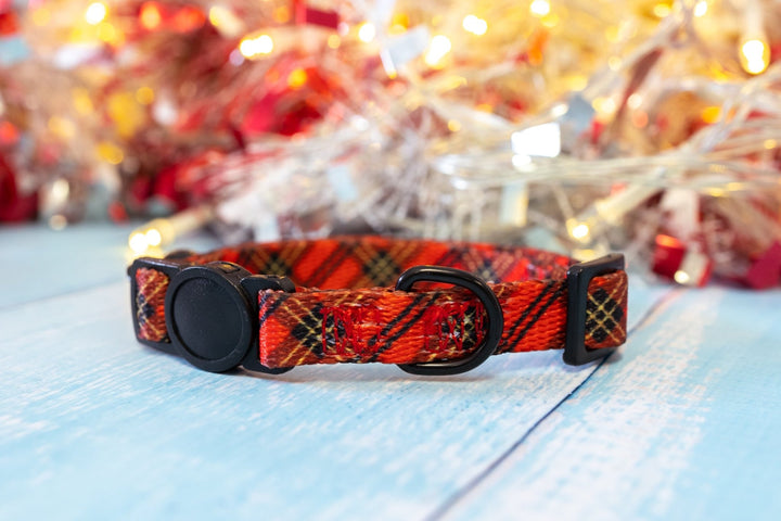 Christmas Plaid Cat Collar / Toy Breed Dog Collar-Dizzy Dog Collars