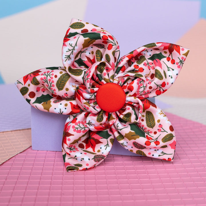 Dog Flower Collar Attachment | Poinsettia | Christmas Flowers-Dizzy Dog Collars