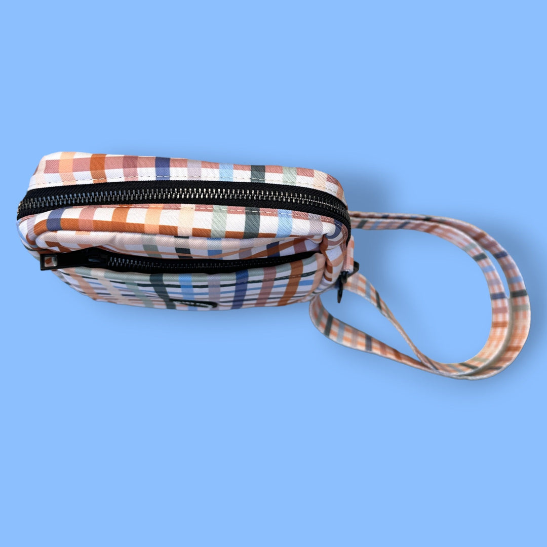 Crossbody Dog Walking Bag | Vintage Gingham | With Poop Bag Access-Adventure Pouch-Dizzy Dog Collars