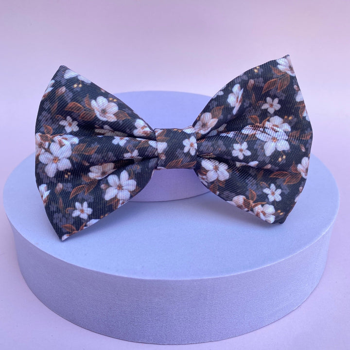 Dog Bow Tie | Midnight Cherry Blossoms-Dizzy Dog Collars