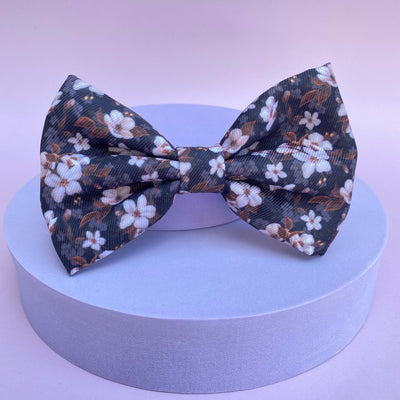 Dog Bow Tie | Midnight Cherry Blossoms-Dizzy Dog Collars