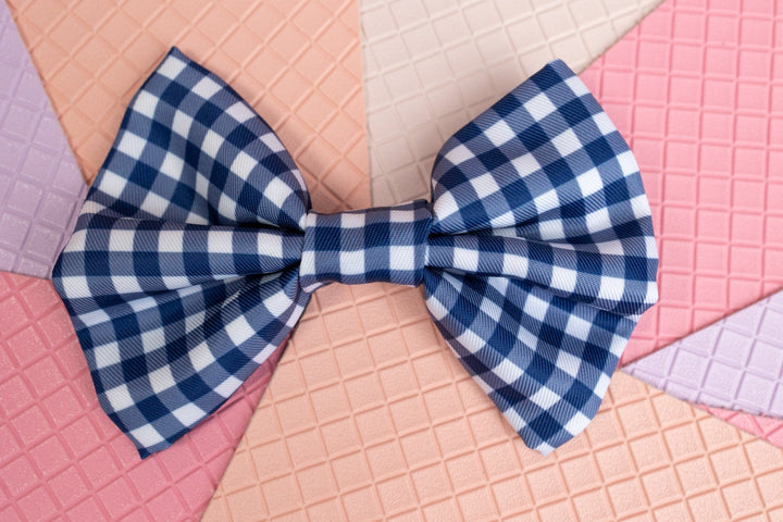 Dog Bow Tie | Navy Gingham-Dizzy Dog Collars