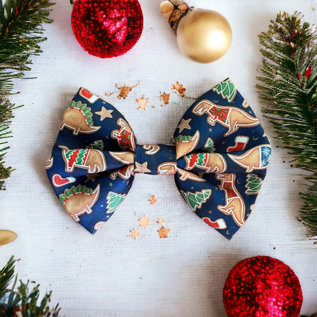 Dog Bow Tie | RAWR Dinosaur Christmas-Bow-Dizzy Dog Collars