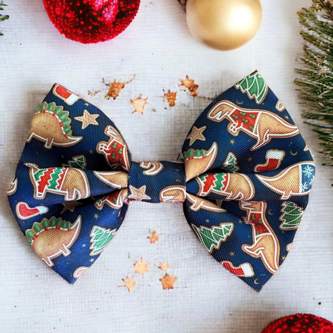 Dog Bow Tie | RAWR Dinosaur Christmas-Bow-Dizzy Dog Collars