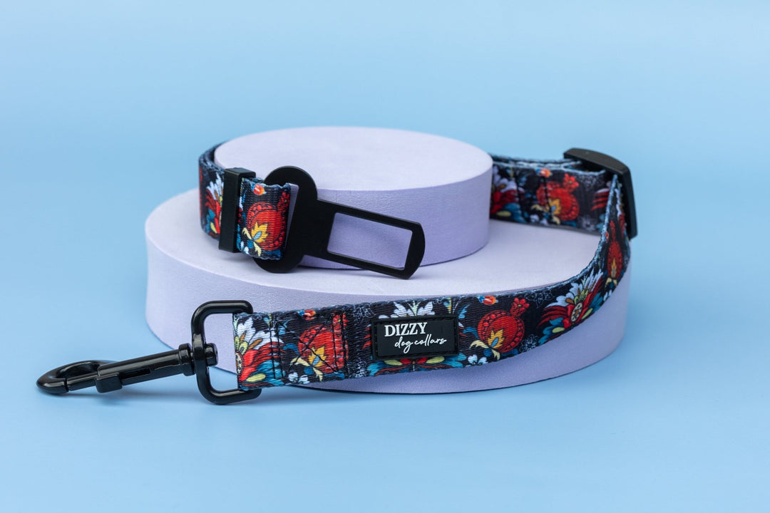 Dog Car Seatbelt | Dog Car Restraint Tether | Folklore-Dizzy Dog Collars