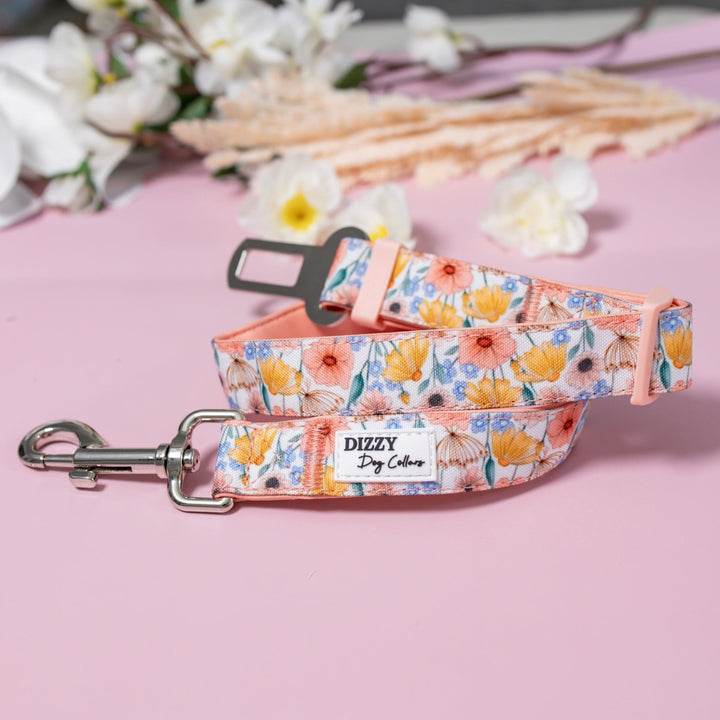 Dog Car Seatbelt | Dog Car Restraint Tether | Peachy Posies-Car Restraint-Dizzy Dog Collars