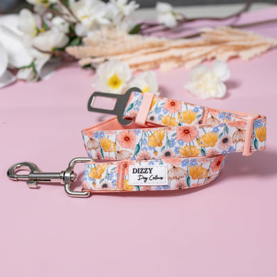 Dog Car Seatbelt | Dog Car Restraint Tether | Peachy Posies-Car Restraint-Dizzy Dog Collars