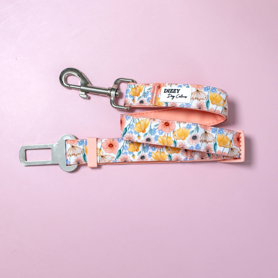 Dog Car Seatbelt | Dog Car Restraint Tether | Peachy Posies-Car Restraint-Dizzy Dog Collars