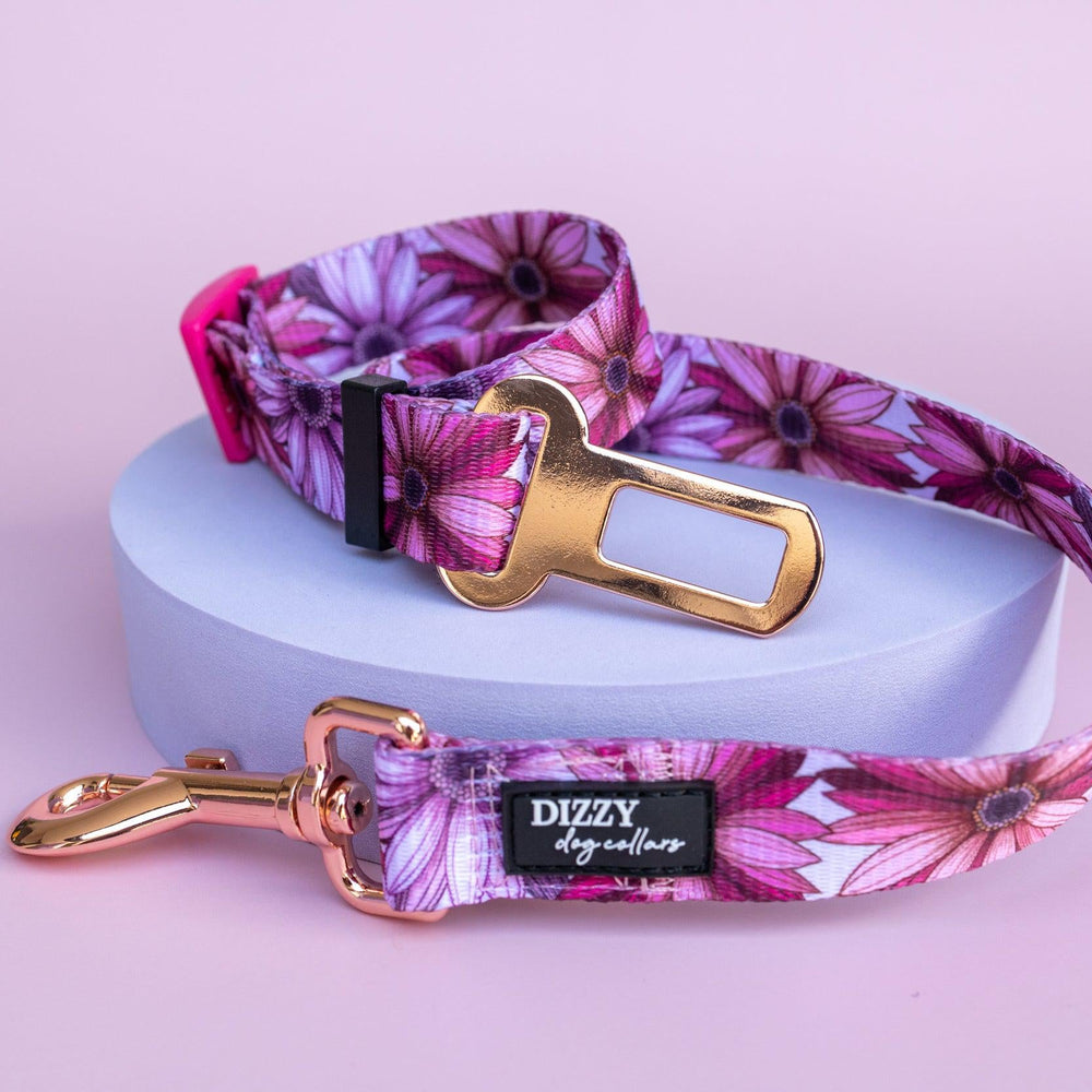 Dog Car Seatbelt | Dog Car Restraint Tether | Perfect Petals-Dizzy Dog Collars