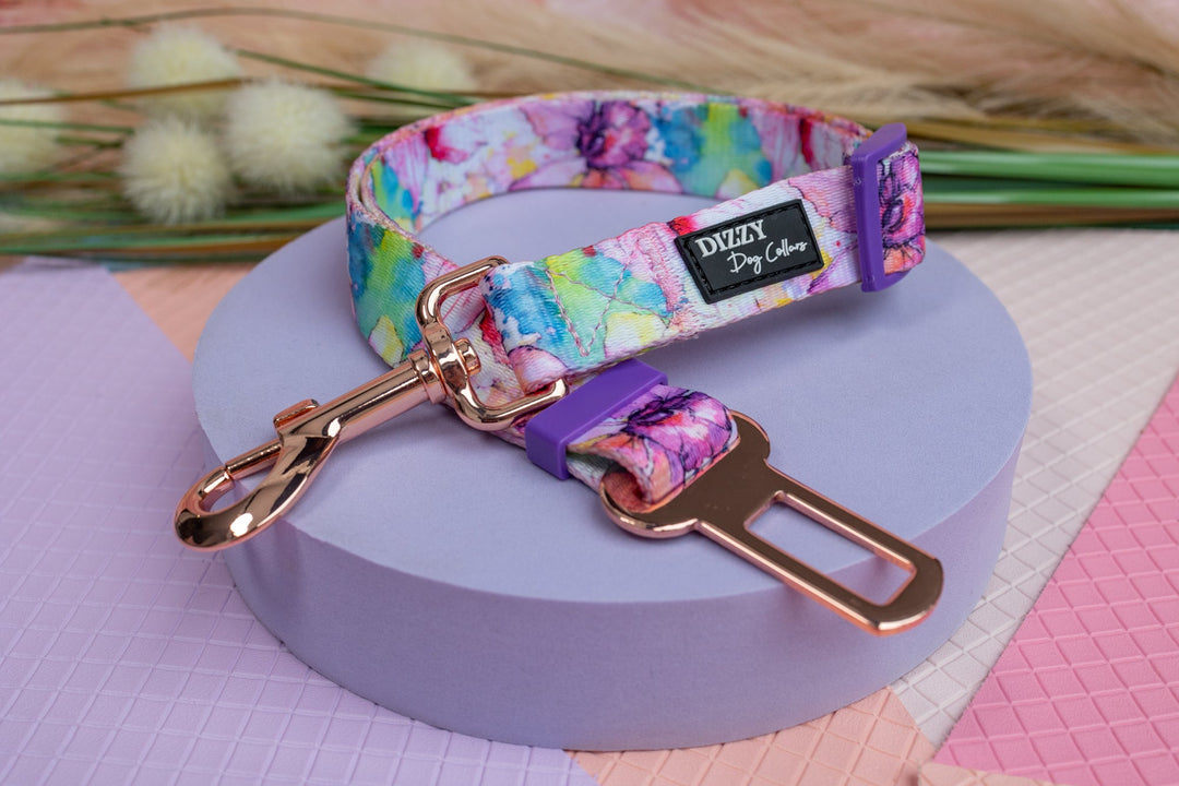 Dog Car Seatbelt | The Willow: Watercolour Floral-Dizzy Dog Collars