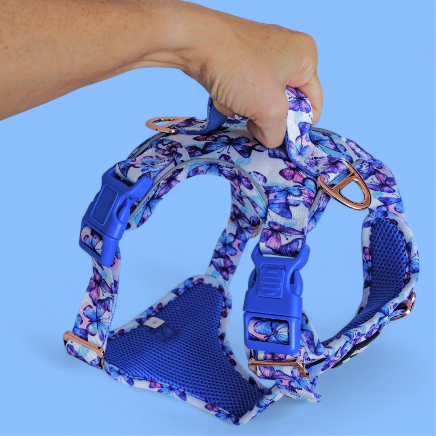 No Pull Dog Harness | Step in | Reflective | Heavy Duty | Easy Reach Handle | Butterfly Ballet