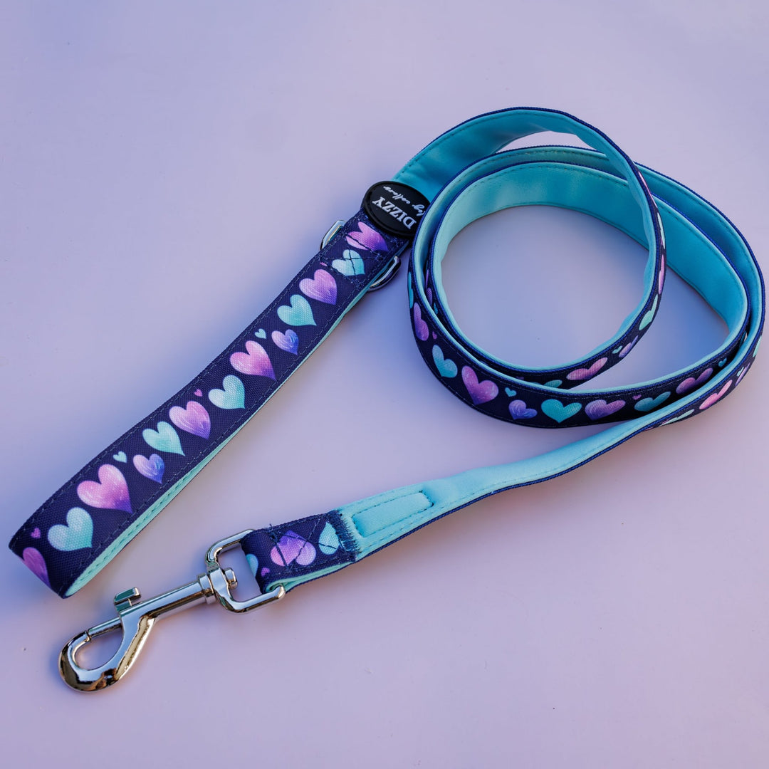 Hearts & Harmony Dog Leash | Canvas + Neoprene Premium Quality Dog Lead