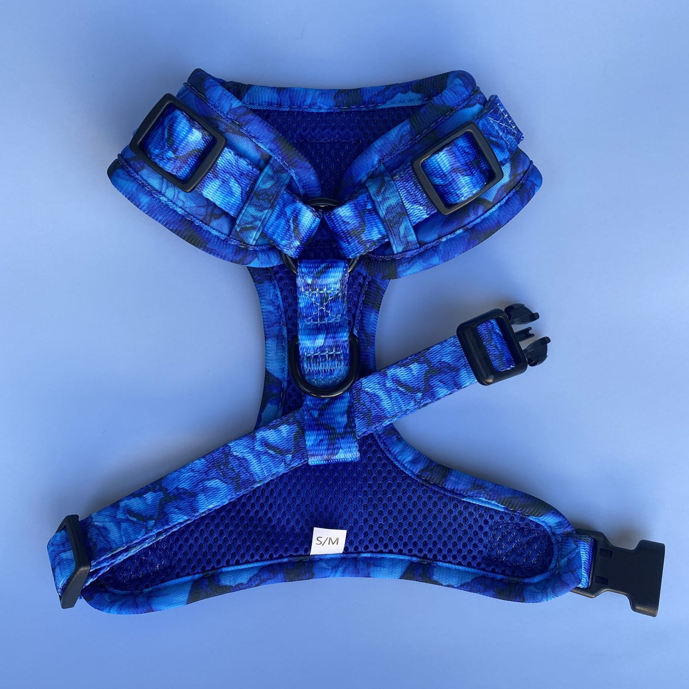 DOG HARNESS | Blue Marble | Neck Adjustable Dog Harness-Harness-Dizzy Dog Collars