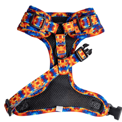 DOG HARNESS | Kaleidoscope | Neck Adjustable Dog Harness-Fabric Harness-Dizzy Dog Collars