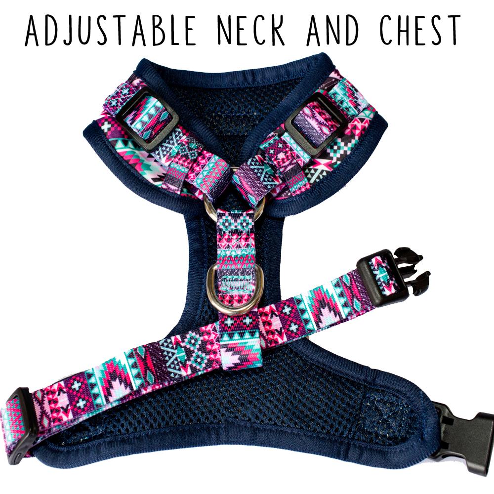 DOG HARNESS - Purple Aztec - Adjustable , adjustable dog harness, small dog harness, this is the best small dog harness, dog harness, harness, dog harnesses, best dog harness, dog harness australia