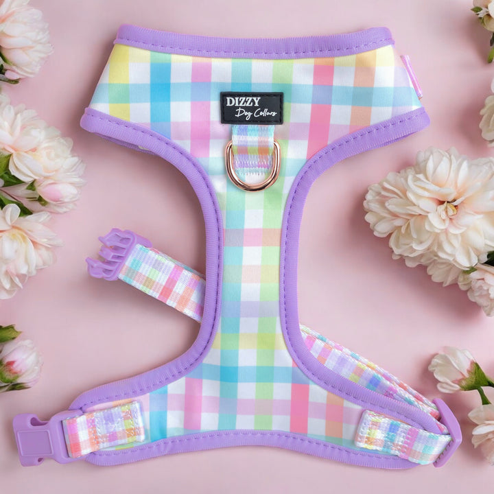 DOG HARNESS | Sherbet Gingham | Neck Adjustable Dog Harness