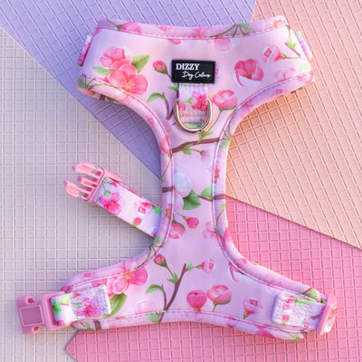 DOG HARNESS | Sweet Sakura | Neck Adjustable Dog Harness-Harness-Dizzy Dog Collars