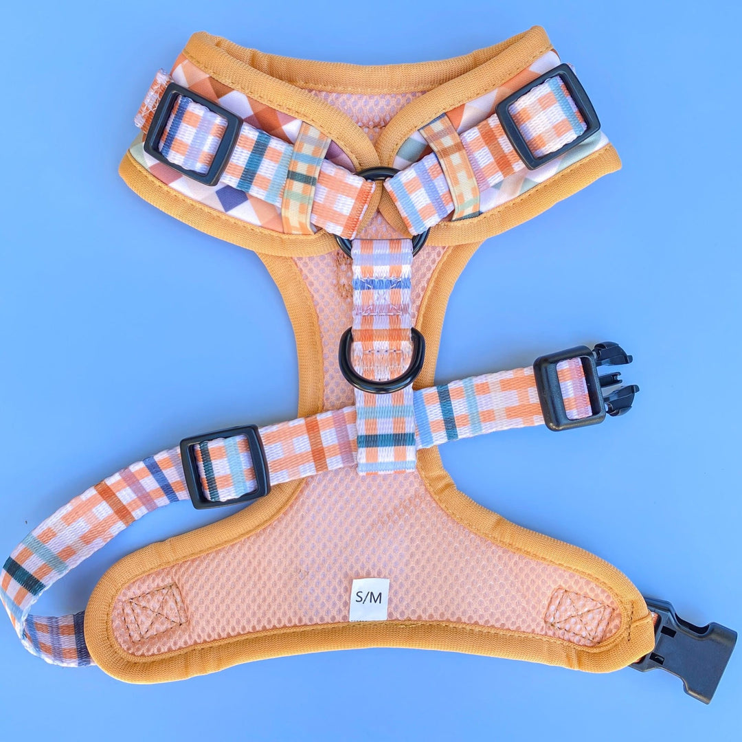 DOG HARNESS | Vintage Gingham | Neck Adjustable Dog Harness-Harness-Dizzy Dog Collars