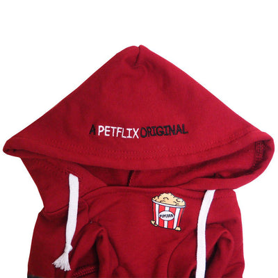 Red Dog Hoodie - A Petflix Original Text - Popcorn Dog Hoodie