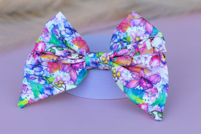 Dog Sailor Bow Tie | The Willow: Watercolour Floral-Dizzy Dog Collars