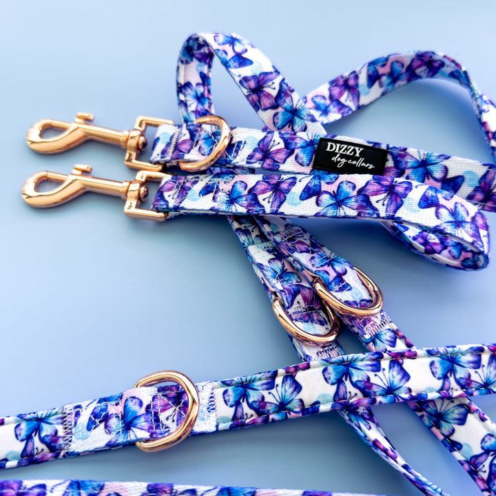 Double Ended Training Lead | Hands-free dog lead | Butterfly Ballet-Dizzy Dog Collars